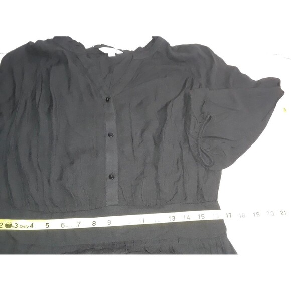 Time and Tru Women's Dress Size XL 3/4 Balloon Sleeve Midi Tiered Peasant Black - Picture 6 of 9